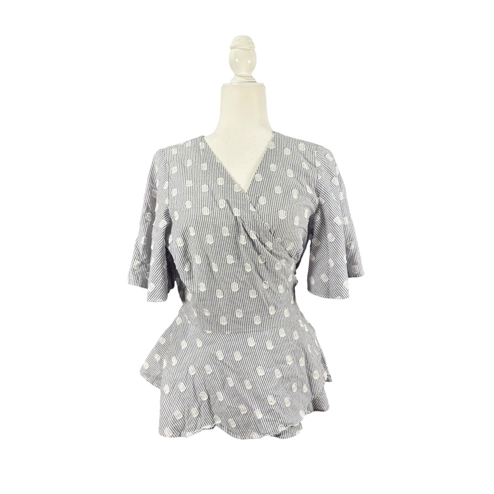 LOFT Peplum Top Blue